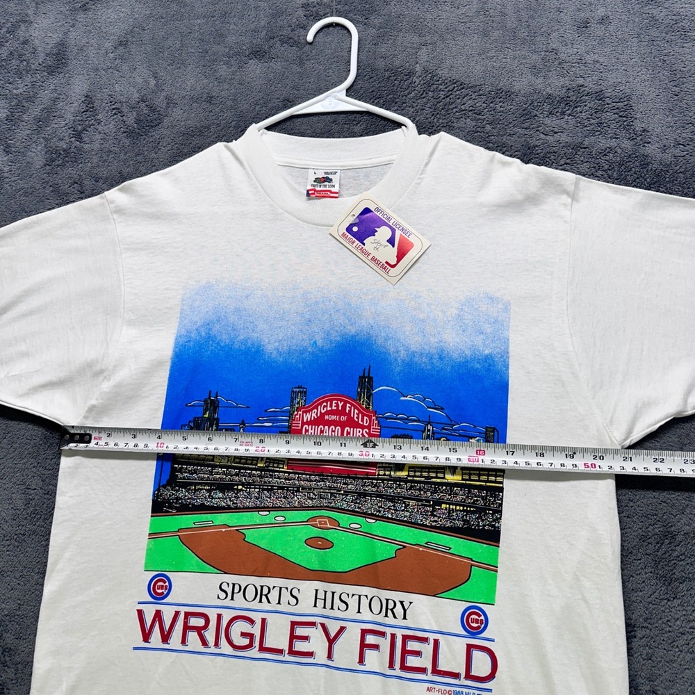 Vintage 1988 Chicago Cubs Wrigley Field Lights Shirt Men Large Single Stitch NWT - Picture 8 of 9